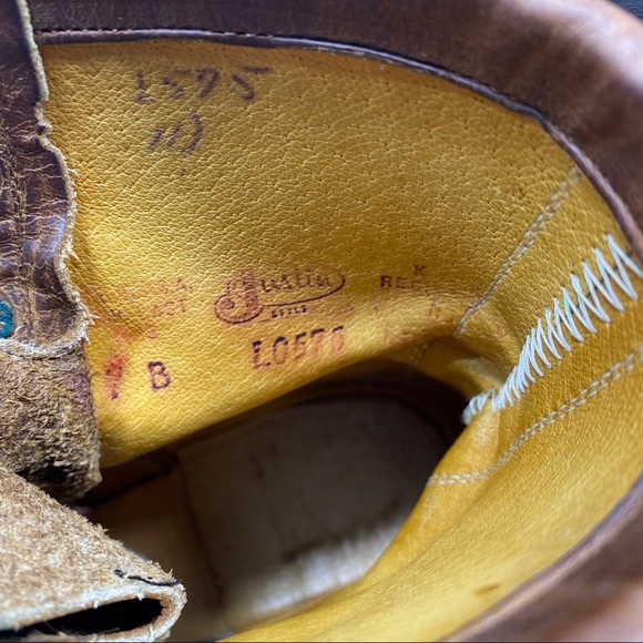 Justin Boots Brown Lace Up 4833 7B - Picture 11 of 11